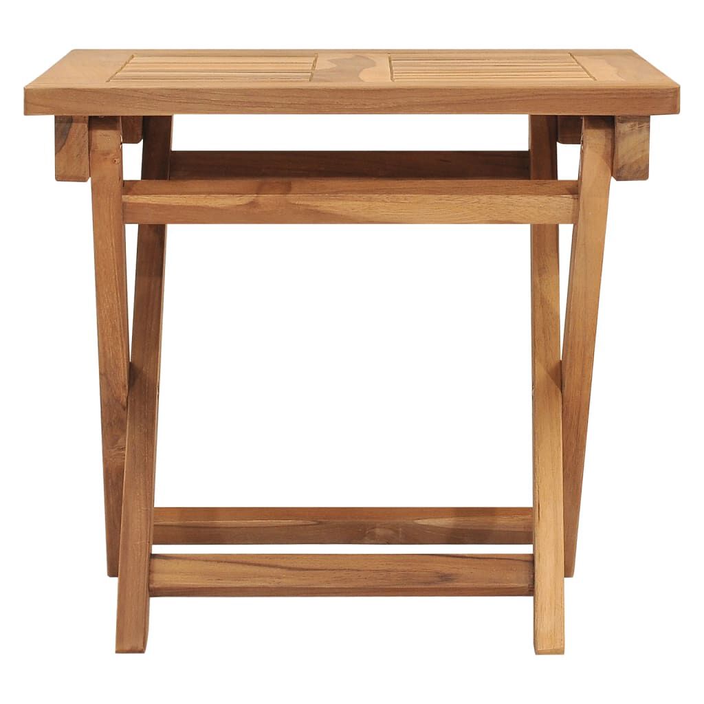 vidaXL Sun Lounger with Table Solid Teak Wood