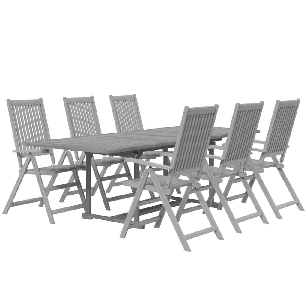 vidaXL 7 Piece Garden Dining Set Solid Wood Acacia