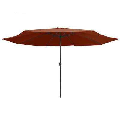 vidaXL Garden Parasol with Metal Pole 390 cm Terracotta