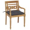 vidaXL Batavia Chairs 2 pcs with Anthracite Cushions Solid Teak Wood