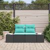 vidaXL Garden Sofa with Cushion 184 x 62 x 69 cm Poly Rattan