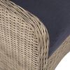 vidaXL 3 Piece Bistro Set with Cushions Poly Rattan Brown