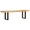 vidaXL Bench 160 cm Solid Rough Mango Wood and Steel