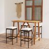 vidaXL 5 Piece Garden Bar Set with Cushions Brown