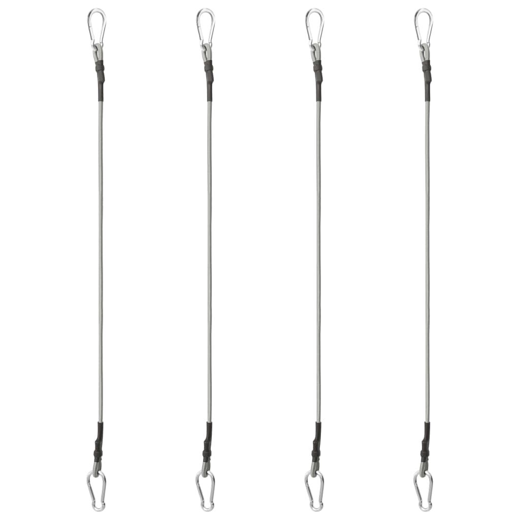 vidaXL Ropes with Carabiner 4 pcs Rubber