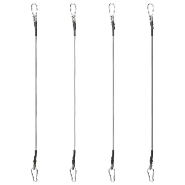 vidaXL Ropes with Carabiner 4 pcs Rubber