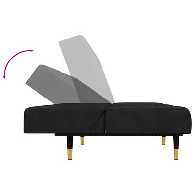 vidaXL 2 Piece Sofa Set Black Velvet