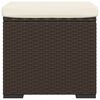 vidaXL Ottoman with Cushion Brown 40x30x40 cm Poly Rattan