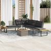 vidaXL 2 Piece Garden Sofa Set with Cushions Grey Poly Rattan and Acacia