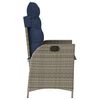 vidaXL 3 Piece Bistro Set with Cushions Grey Poly Rattan