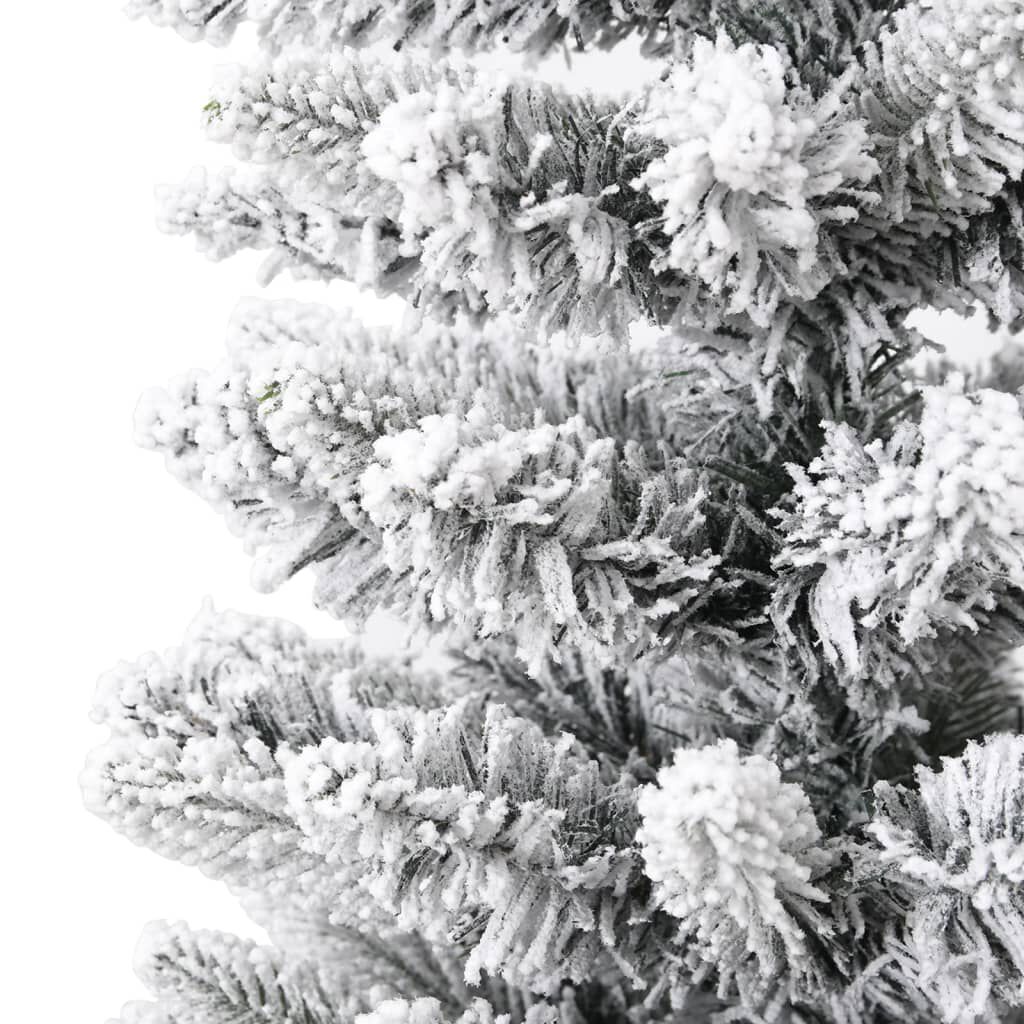 vidaXL Artificial Slim Christmas Tree with Flocked Snow 120 cm PVC&PE