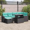 vidaXL 7 Piece Garden Sofa Set with Cushions Grey Poly Rattan Acacia