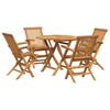 vidaXL 5 Piece Garden Dining Set Solid Teak Wood