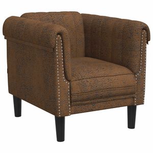 vidaXL Sofa Chair Brown Faux Suede Leather