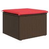 vidaXL Garden Stool Brown 55 x 55 x 37cm Poly Rattan