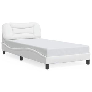 vidaXL Bed Frame without Mattress "Hvar" White 100x190 cm Faux Leather