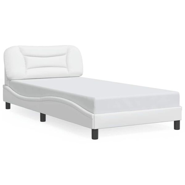 vidaXL Bed Frame without Mattress "Hvar" White 100x190 cm Faux Leather