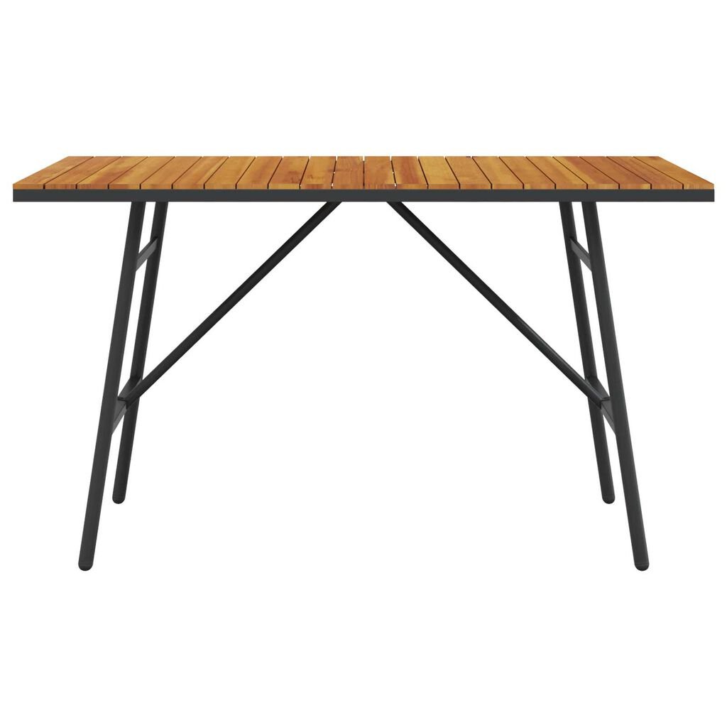 vidaXL Dining Table - Black, 110x55x62 cm, Made from Solid Acacia Wood