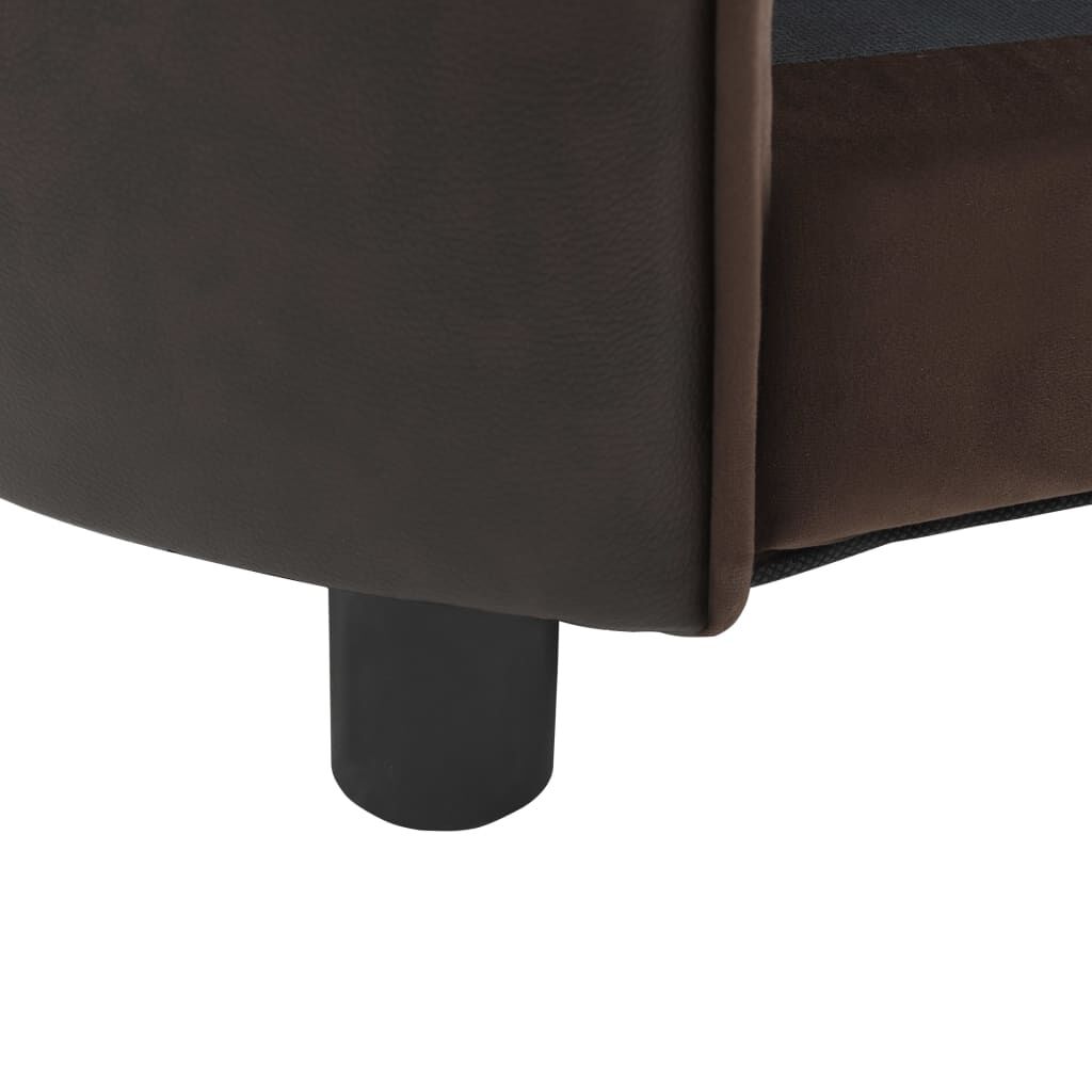 vidaXL Dog Sofa Brown 69x49x40 cm Plush and Faux Leather