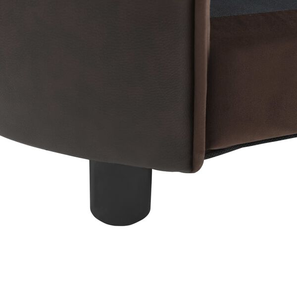 vidaXL Dog Sofa Brown 69x49x40 cm Plush and Faux Leather