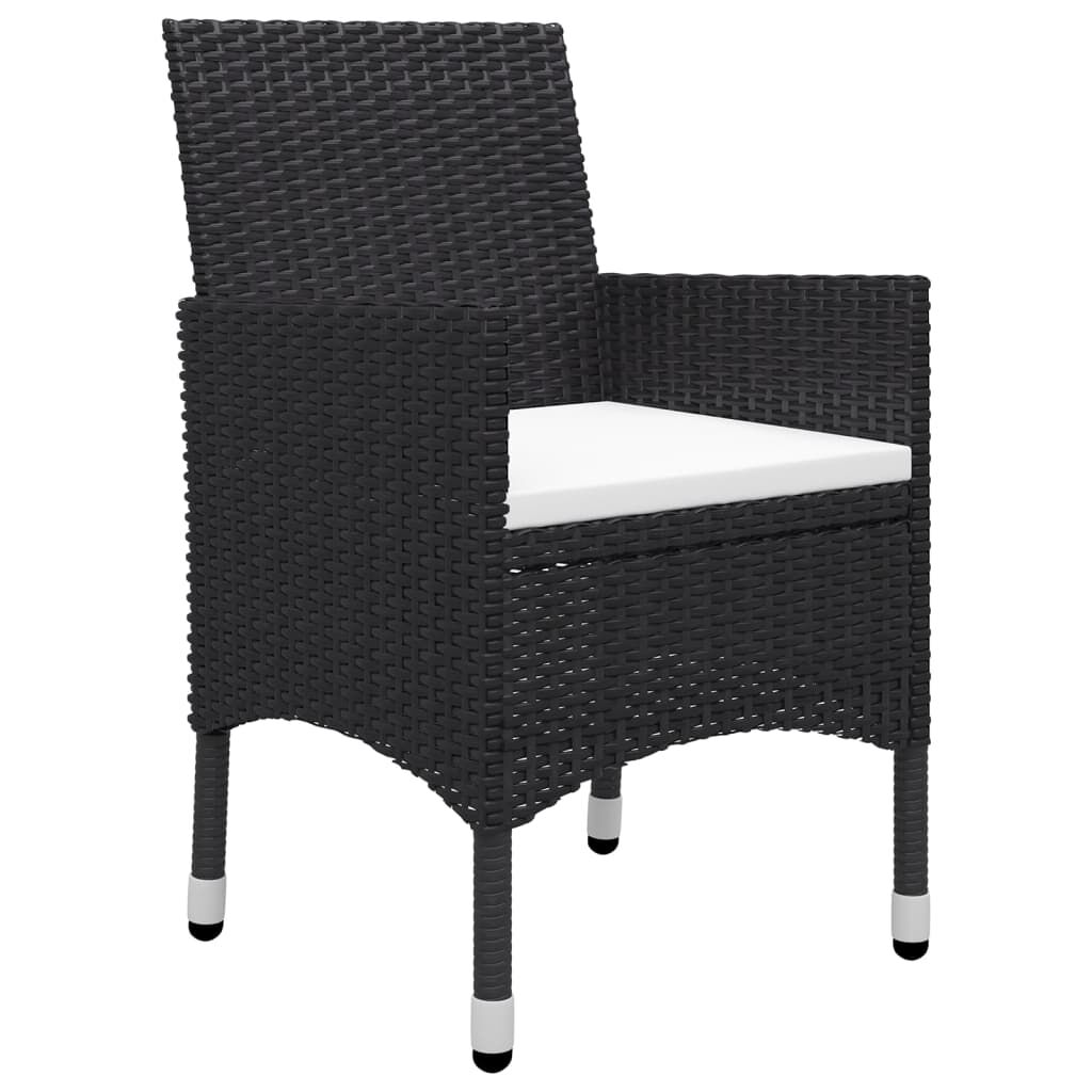 vidaXL 5 Piece Garden Dining Set Black