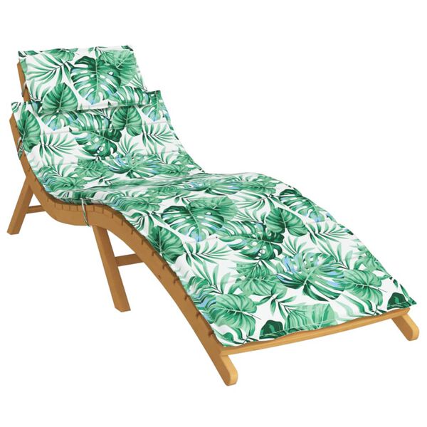 vidaXL Sun Lounger Cushion Leaf Pattern Oxford Fabric