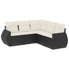 vidaXL 5 Piece Garden Sofa Set with Cushions Black Poly Rattan