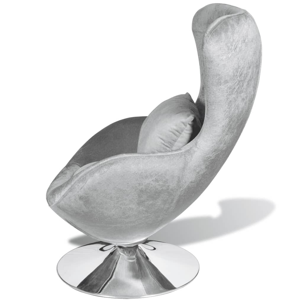 vidaXL Armchair with Egg Shape Silver