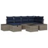 vidaXL Garden Sofa Set with Cushion 7 pcs Grey Poly Rattan