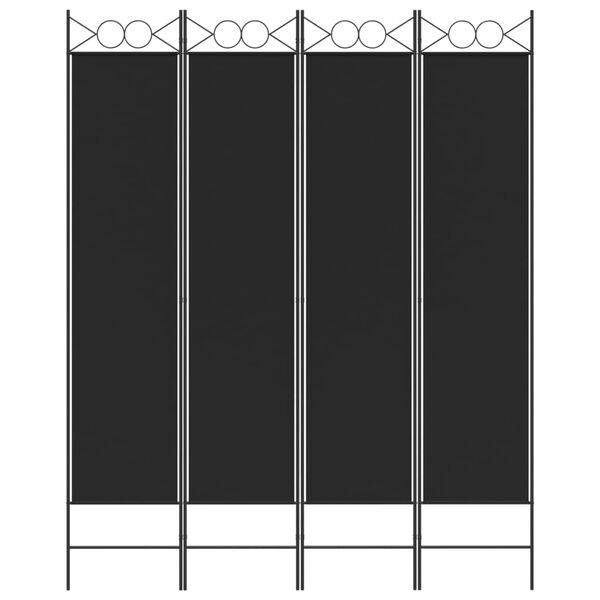 vidaXL 4-Panel Room Divider Black 160x200 cm Fabric