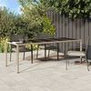 vidaXL Garden Table Beige 250x100x75 cm Tempered Glass and Poly Rattan