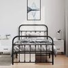 vidaXL Metal Bed Frame without Mattress with Footboard Black 100x200cm