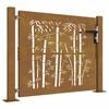 vidaXL Garden Gate 105x105 cm Corten Steel Bamboo Design