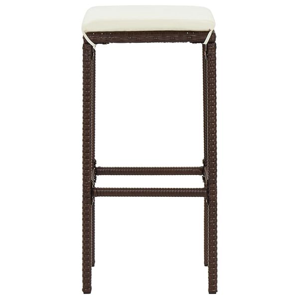 vidaXL 3 Piece Garden Bar Set Brown Solid Wood Acacia and Poly Rattan