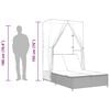 vidaXL Double Sun Lounger with Roof and Curtains Black Poly Rattan