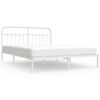 vidaXL Metal Bed Frame without Mattress with Headboard White 183x213cm