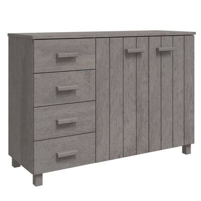 vidaXL Sideboard HAMAR Light Grey 113x40x80 cm Solid Wood Pine