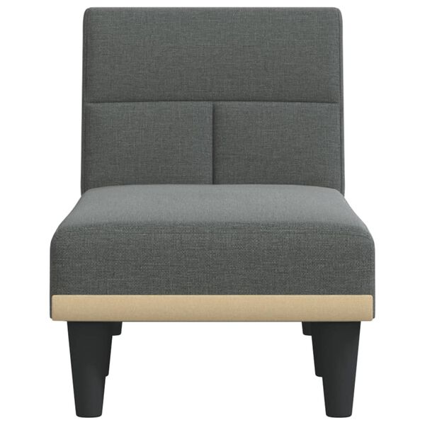 vidaXL Chaise Longue Dark Grey Fabric