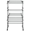 vidaXL 2-Tier Laundry Drying Rack with Wheels Silver 60x70x106 cm