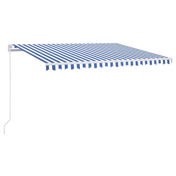 vidaXL Manual Retractable Awning 400x300 cm Blue and White
