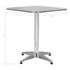 vidaXL Garden Table Silver 60x60x70 cm Aluminium
