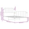 vidaXL Metal Bed Frame without Mattress with Footboard&nbsp;White 100x190cm