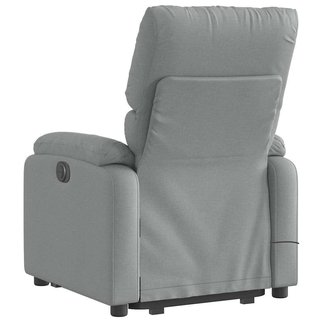 vidaXL Stand up Massage Recliner Chair Light Grey Fabric