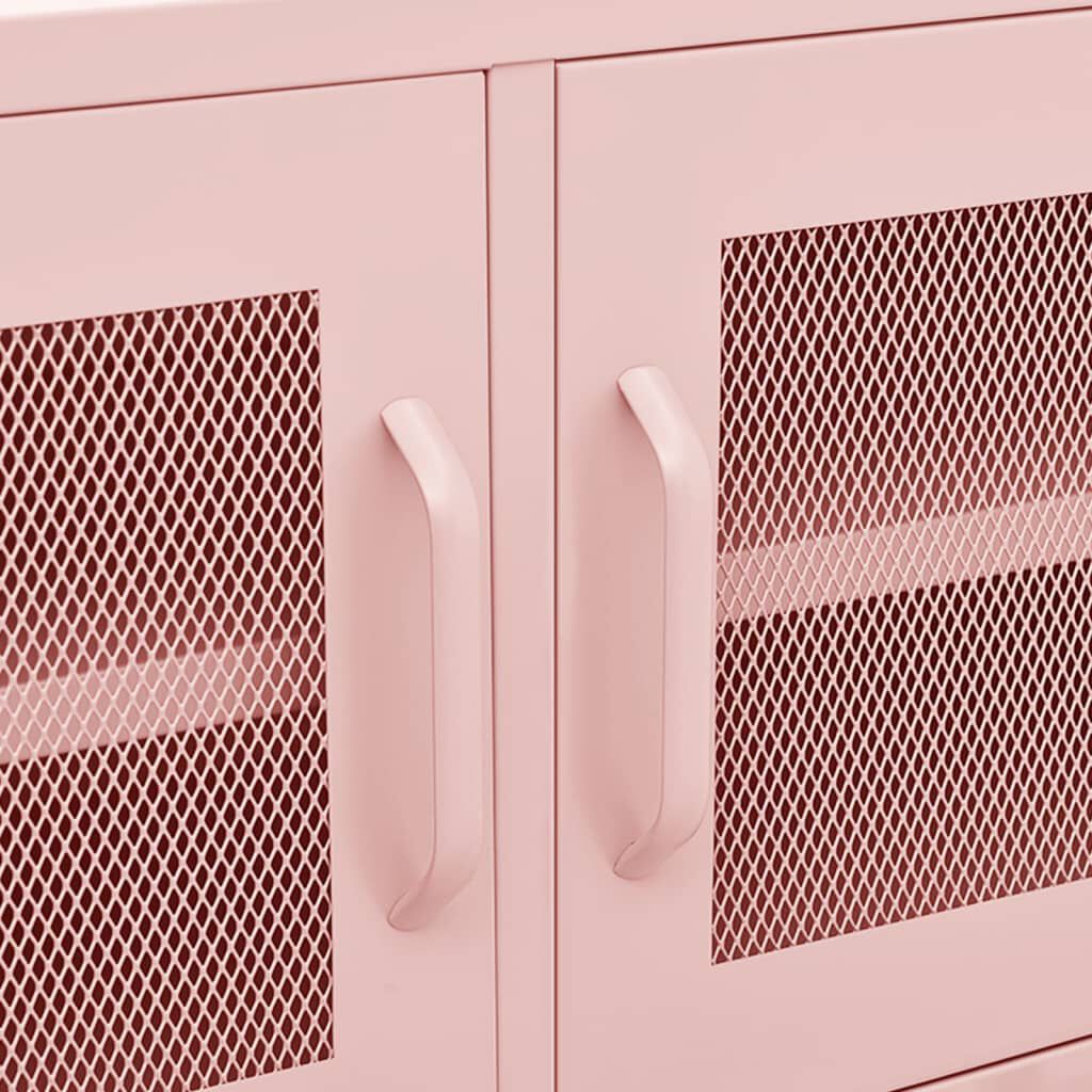 vidaXL TV Cabinet Pink 105x35x50 cm Steel