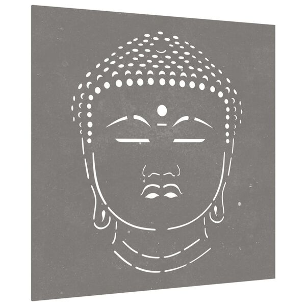 vidaXL Garden Wall Decoration 55x55 cm Corten Steel Buddha Head Design
