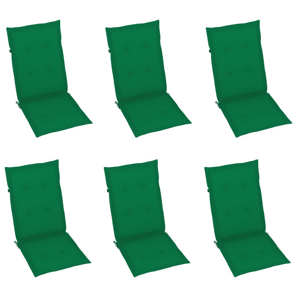 vidaXL Garden Reclining Chairs 6 pcs with Cushions Solid Acacia Wood