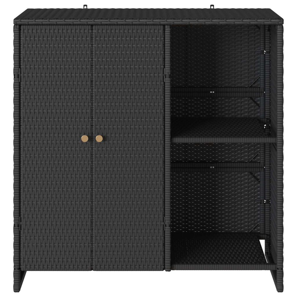 vidaXL Storage Cabinet Black 100x36x102 cm Rattan