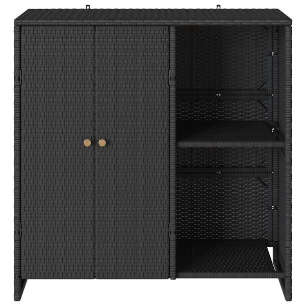 vidaXL Storage Cabinet Black 100x36x102 cm Rattan