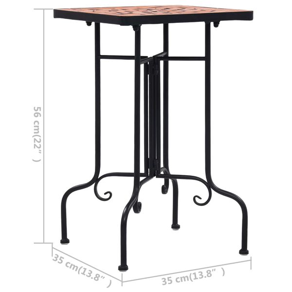 vidaXL Mosaic Side Table Terracotta Ceramic