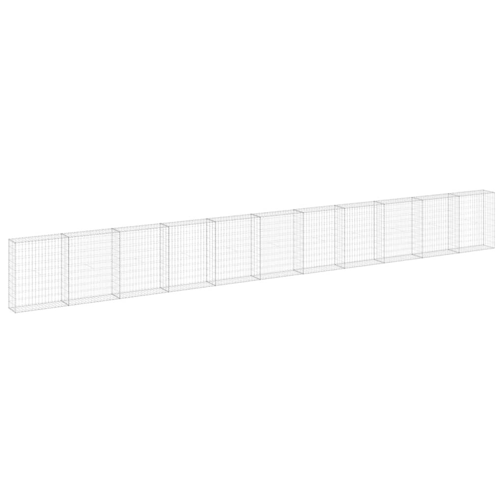 vidaXL Gabion Wall with Covers Galvanised Steel 900x30x100 cm